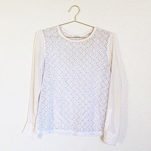 EQUIPMENT Cream Daisy Embroidered Silk Blouse XS
